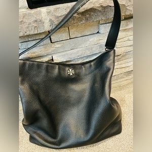Tory Burch black hobo leather purse